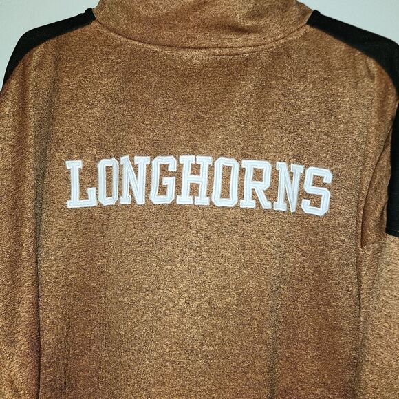Men's Big & Tall Texas Longhorns Mesh Yolk 1/4 Zip Pullover Jacket Sz 2X Orange - Picture 3 of 7